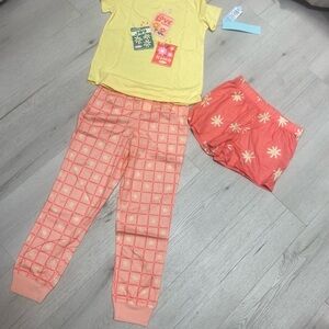 Cat & Jack Bright Yellow and Coral Pajama Set